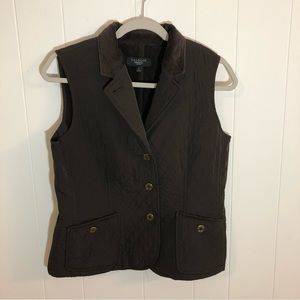Talbots Brown Quilted Vest PS